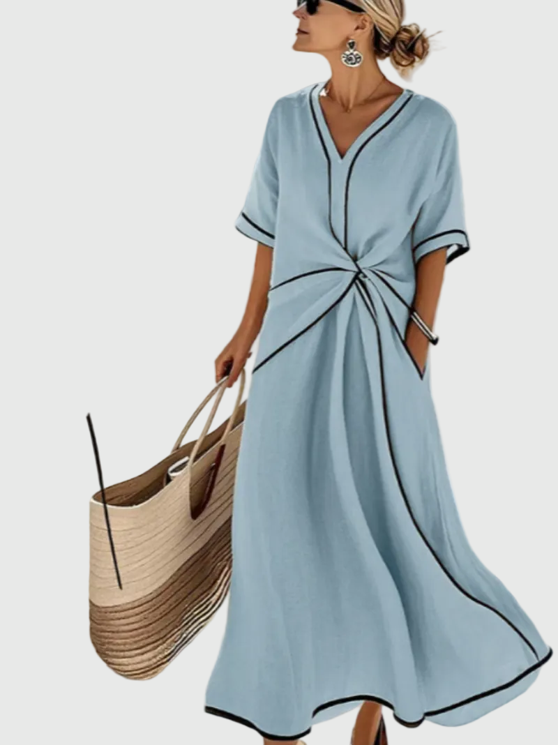 Helena | Draped Maxi Coastal Dress