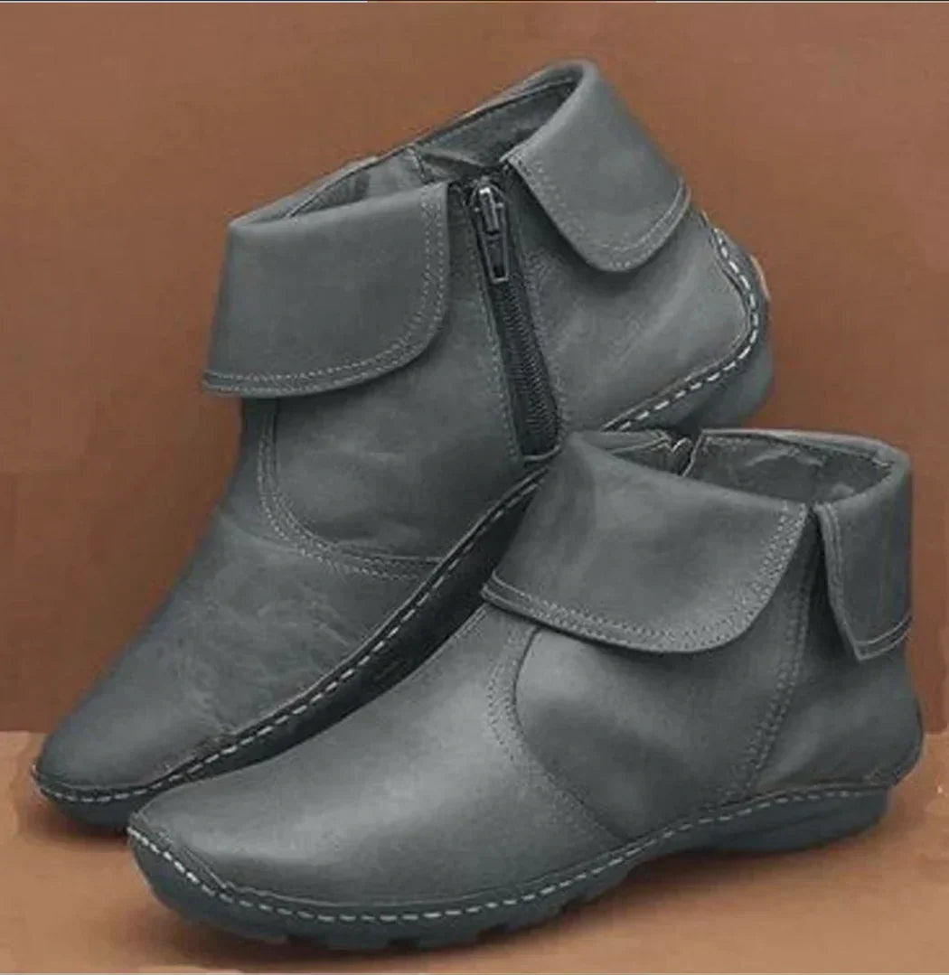 Jenna | Stylish Retro Leather Ankle Boots