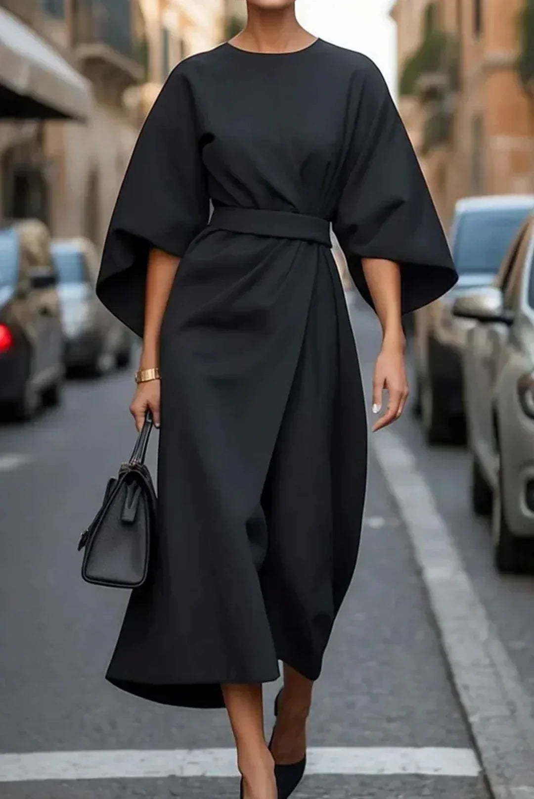 Clare™ | Stylish Belted Maxi Dress