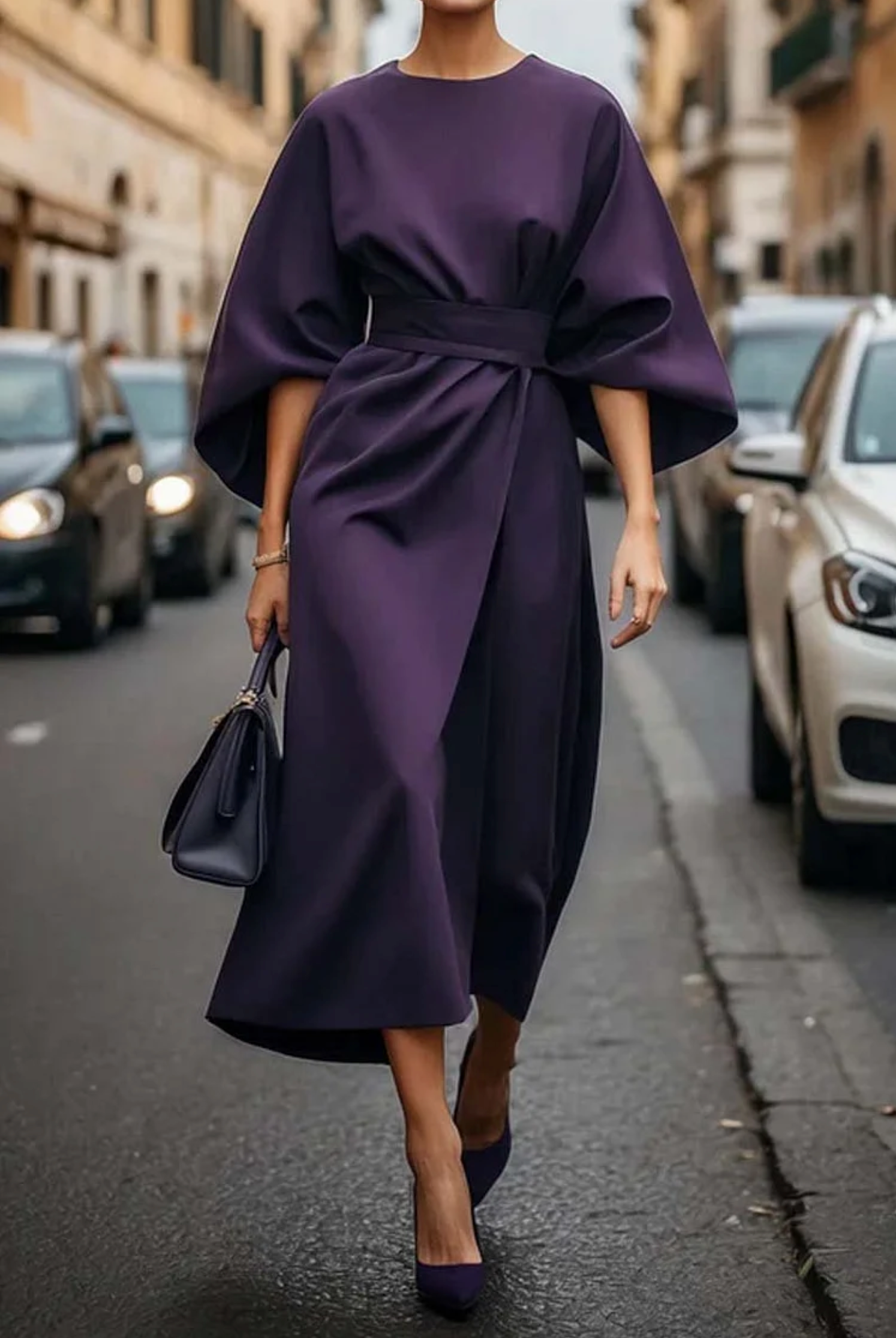 Maya™ | Elegant Dress with Lantern Sleeves