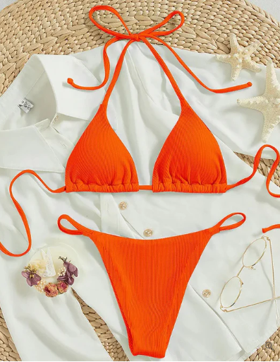 Antonella® | Blue bikini with V-neck