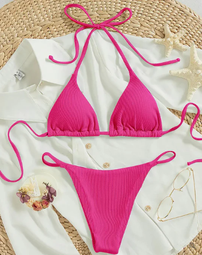 Antonella® | Blue bikini with V-neck