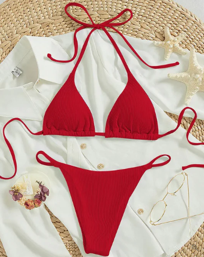 Antonella® | Blue bikini with V-neck