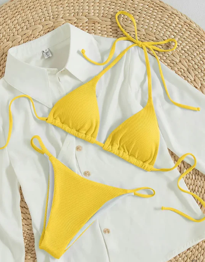 Antonella® | Blue bikini with V-neck