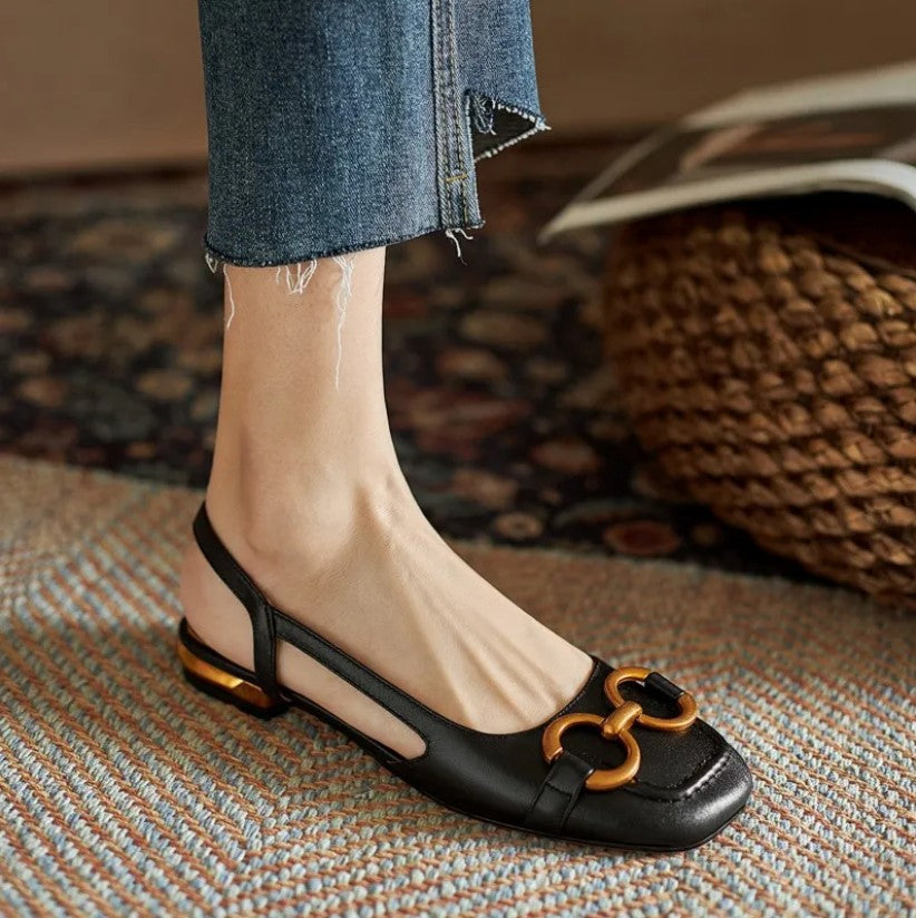 Riley - Elegant Orthopedic  Square Heel Sandals