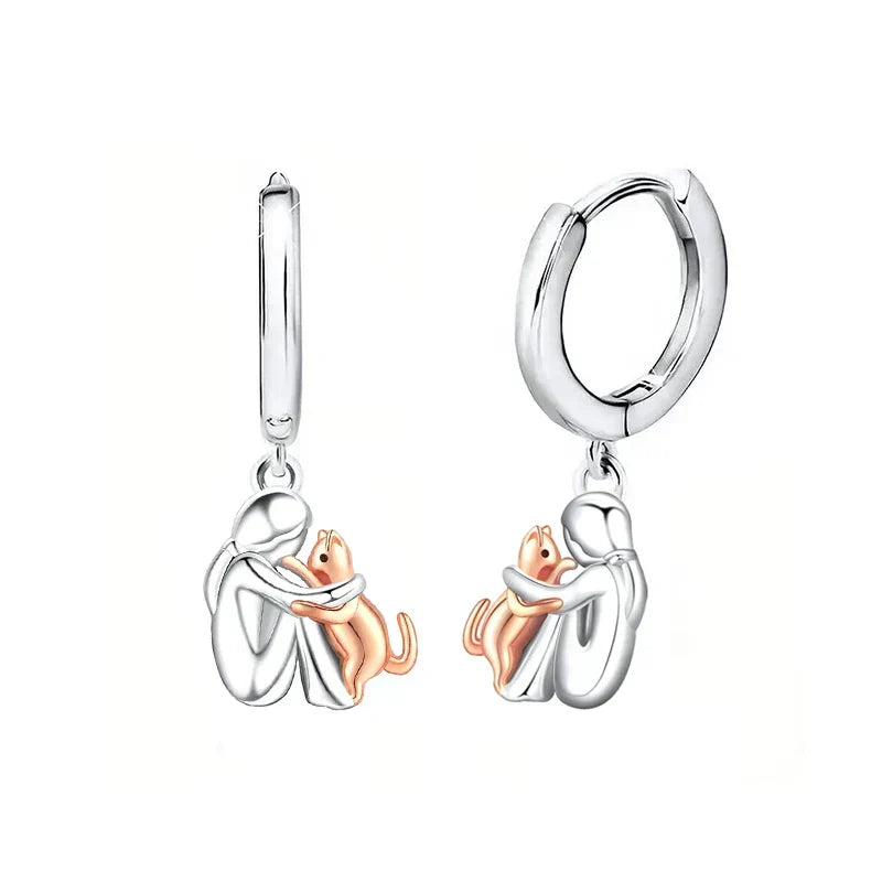 Elisa - Cat Icon Earrings (Round Closure)