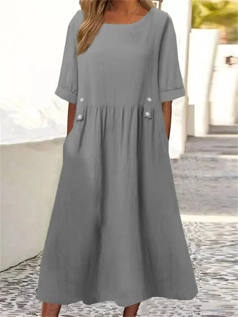 Julia | MIDI DRESS IN STRIPED COTTON WITH CASUAL ELEGANCE