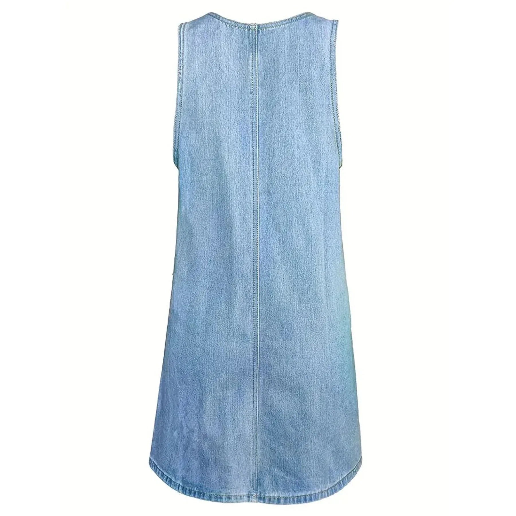 Lunariah - Casual Denim Pocket Dress