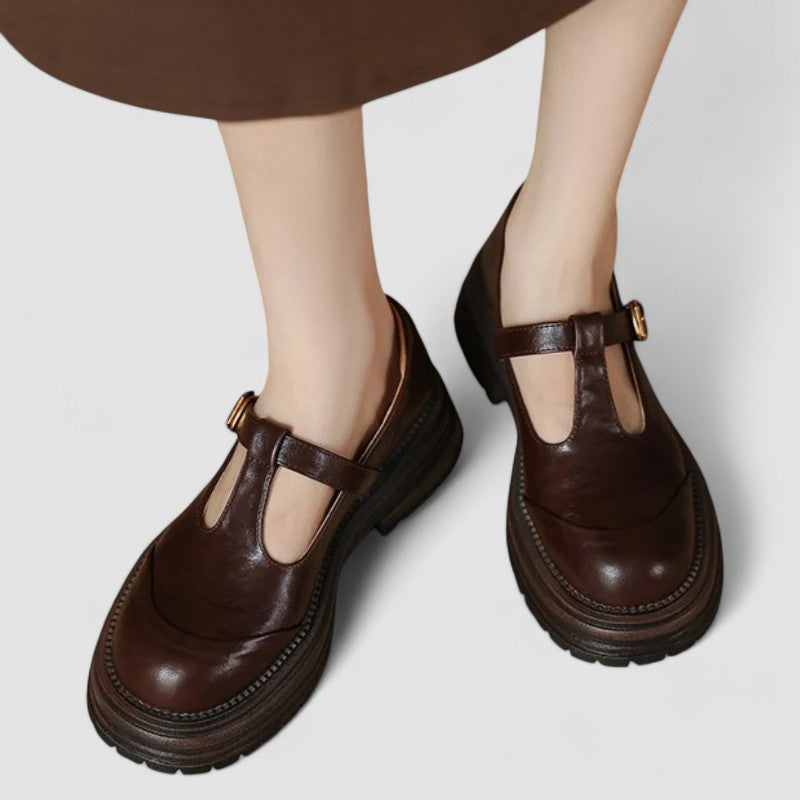 Amelia | Womens Platform T Strap Casual Shoes