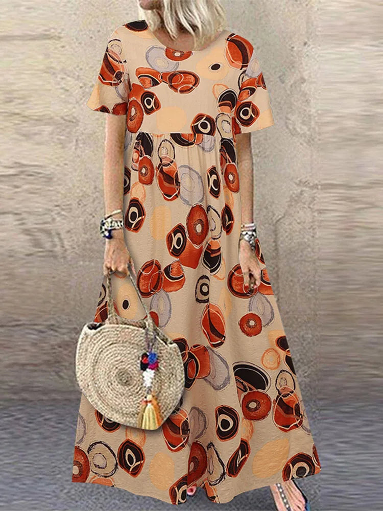Noelle - Vibrant Floral Print Flowing Maxi Dress