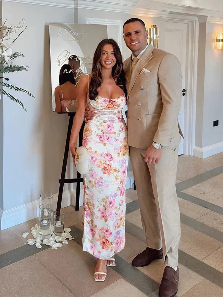 Lucy | Floral Satin Maxi Dress