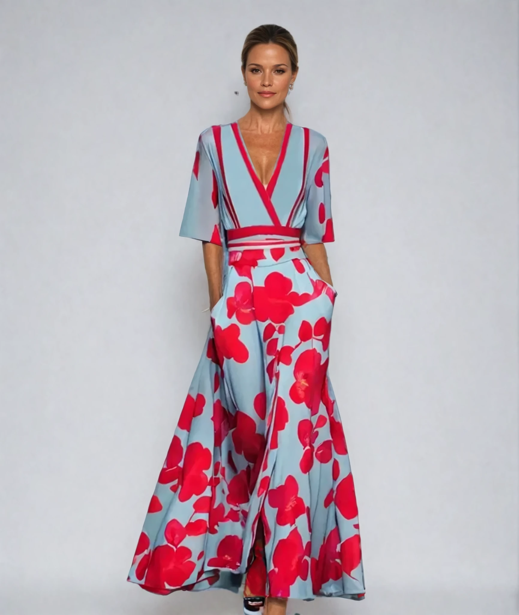 Eliana™ | Abito A-Line Floreale Elegante