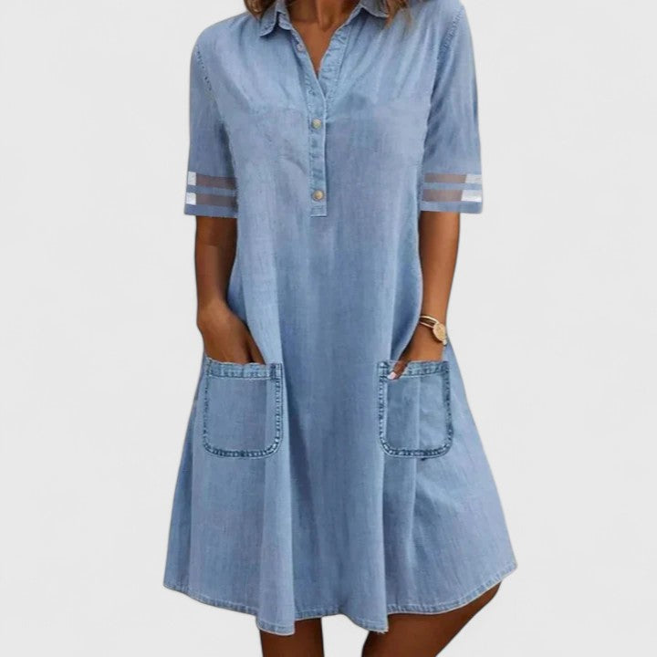 Brittany™ | Figure Flattering Denim Dress