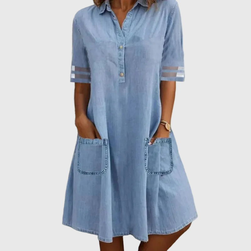 Camille | Fluid Mini Denim Dress