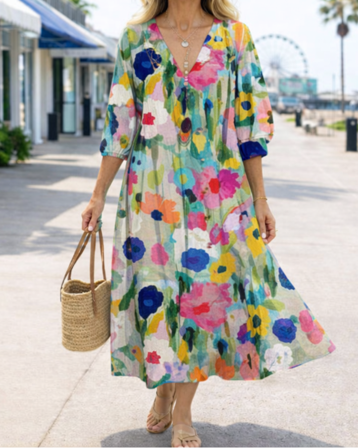 Delilah | Colorful Floral Relaxed Dress