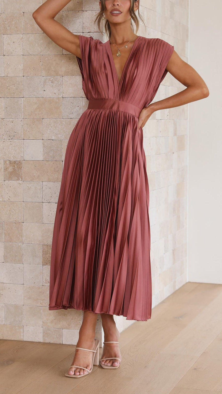 Ella | Women’s Classic Pleated Maxi Dress