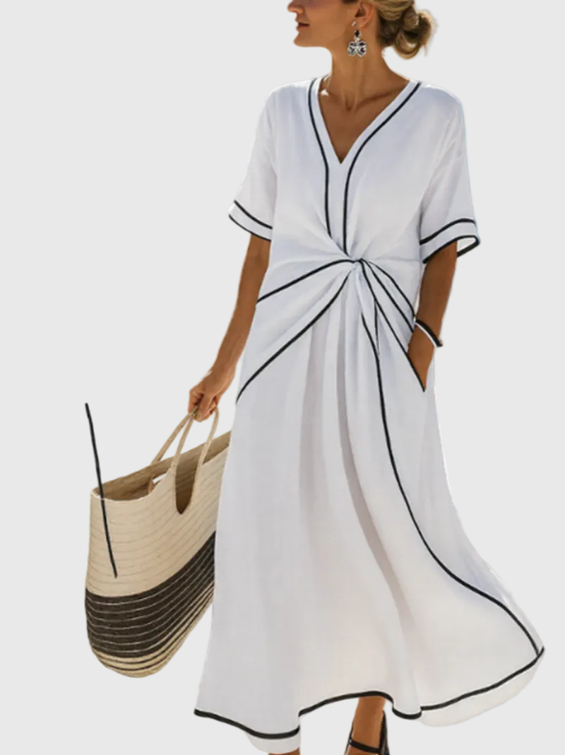 Helena | Draped Maxi Coastal Dress