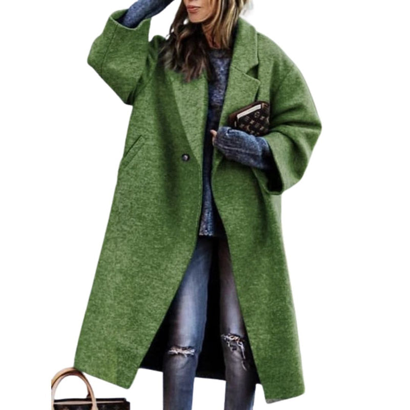 Orsolya - Long Sleeve Printed Coat With Pockets