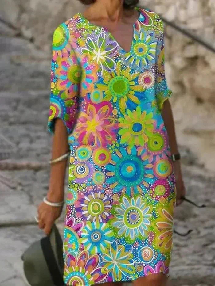 Annie | Vibrant Floral Midi Dress