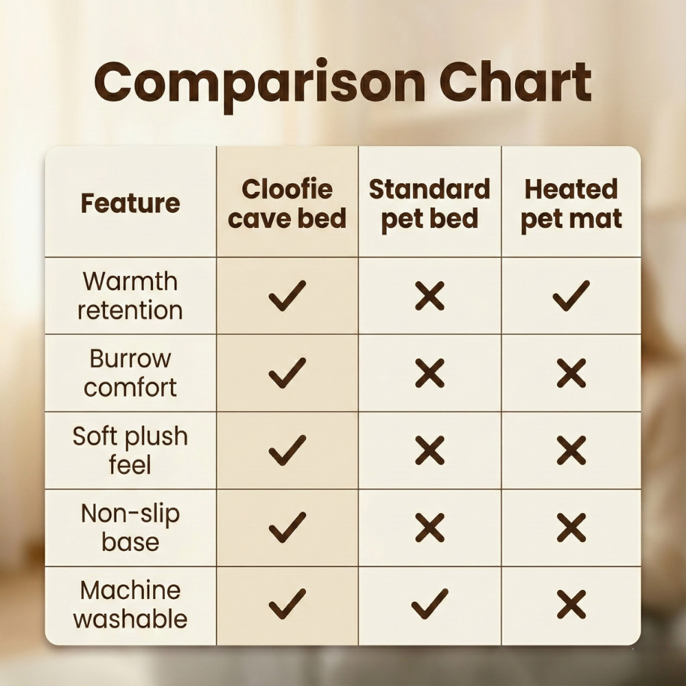 Cloofie – Plush Cave Bed for Cats, Semi-Enclosed