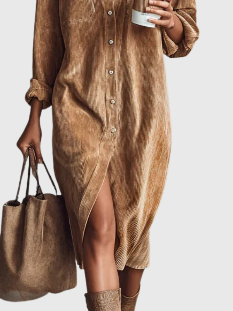 Clara | Midi Corduroy Dress