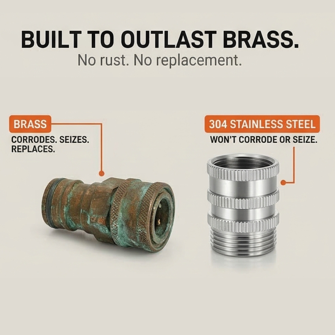 Flowsnap - Stainless Steel Garden Hose Quick Connect Set