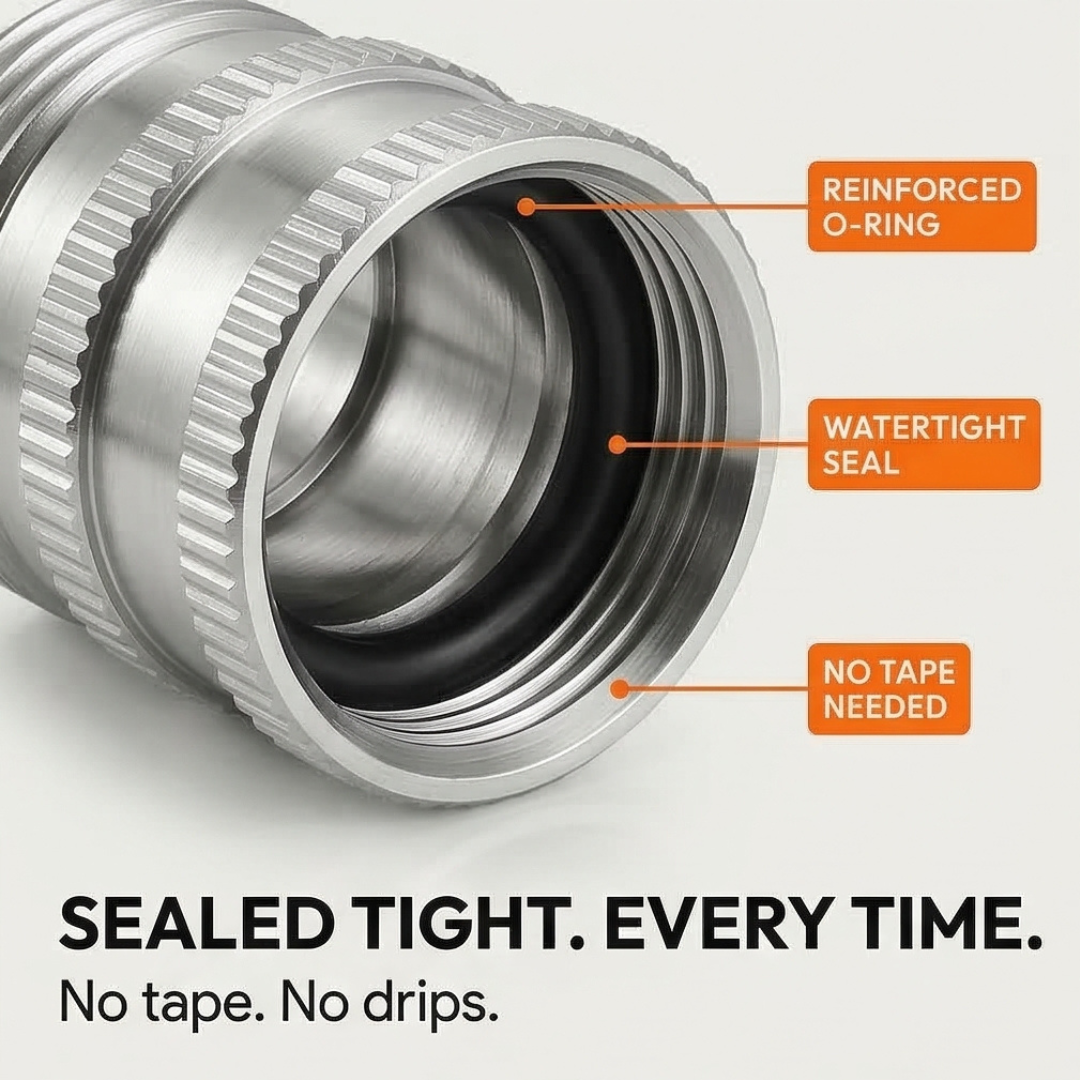 Flowsnap - Stainless Steel Garden Hose Quick Connect Set