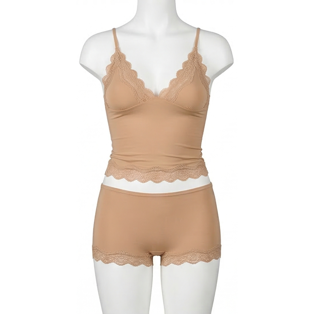 Lunaire - Seamless Lace Camisole and Boxer Brief Set