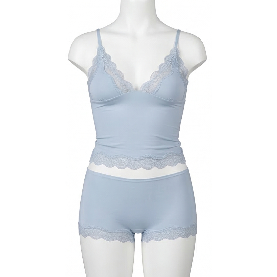 Lunaire - Seamless Lace Camisole and Boxer Brief Set