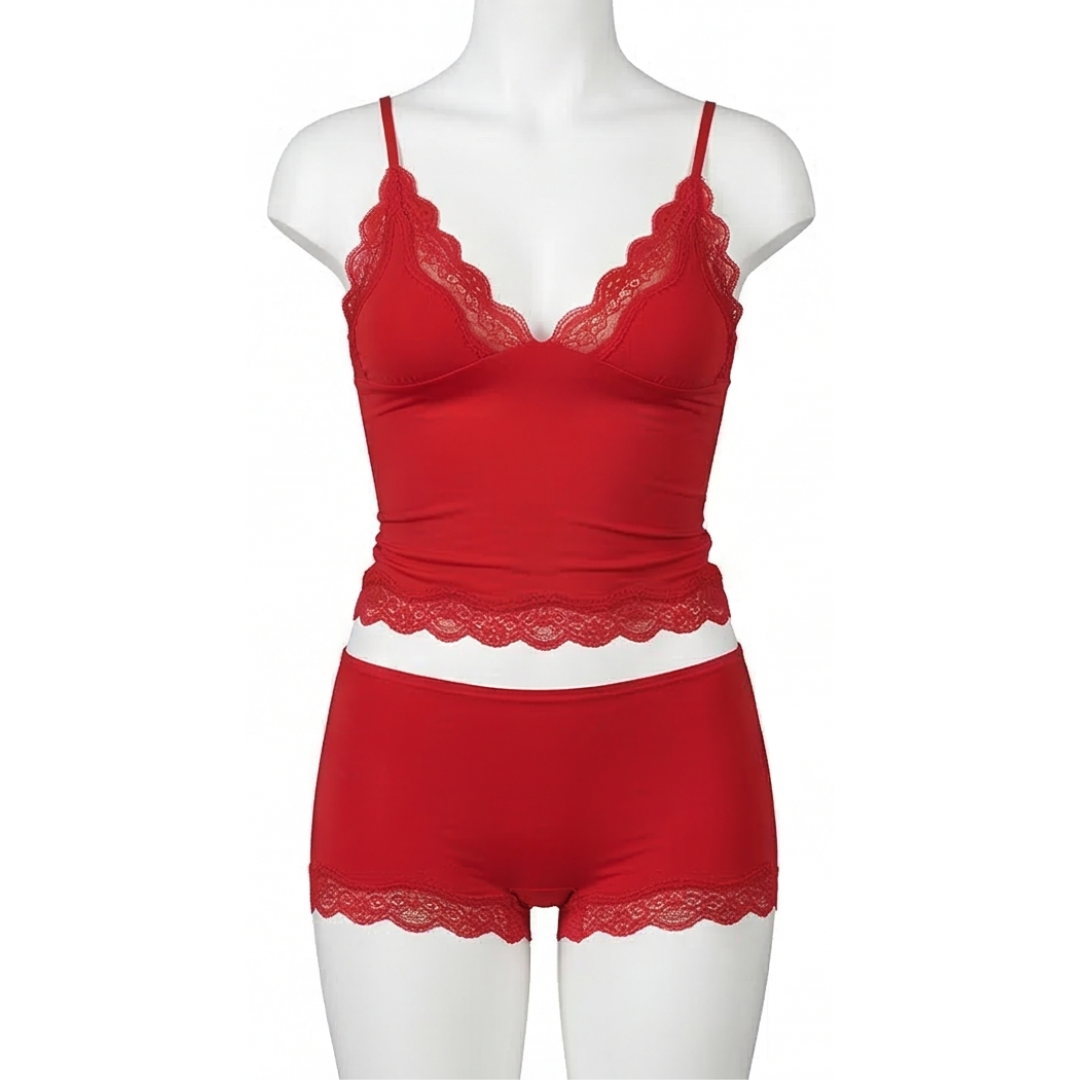 Lunaire - Seamless Lace Camisole and Boxer Brief Set
