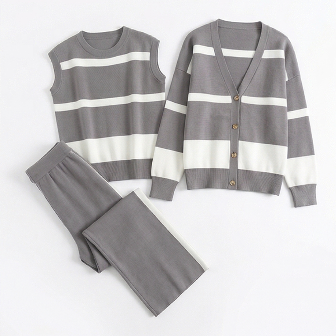 Lunaire – Women's 3 Piece Coordinated Knit Lounge Set