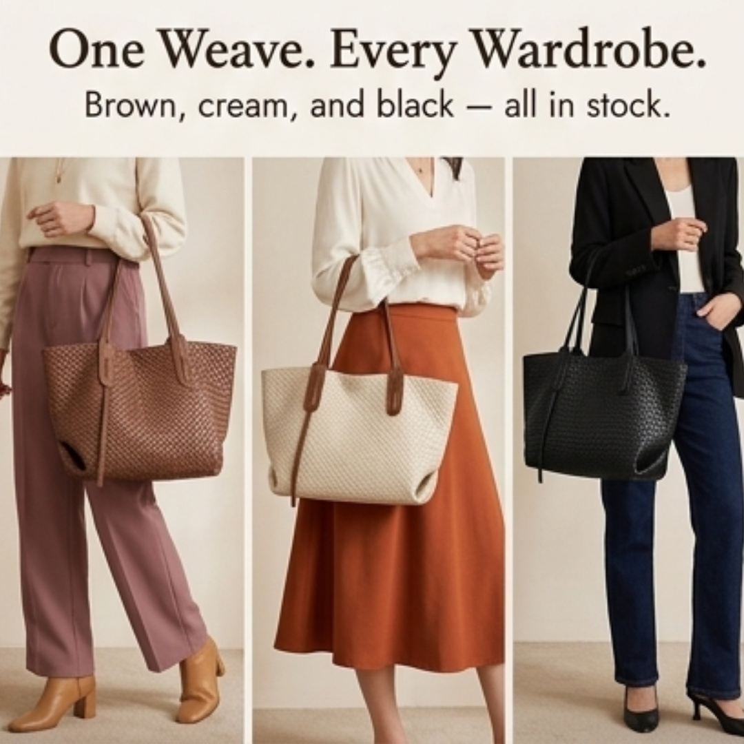 Ardenna – Woven Faux Leather Tote