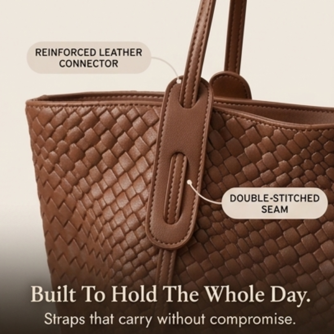 Ardenna – Woven Faux Leather Tote