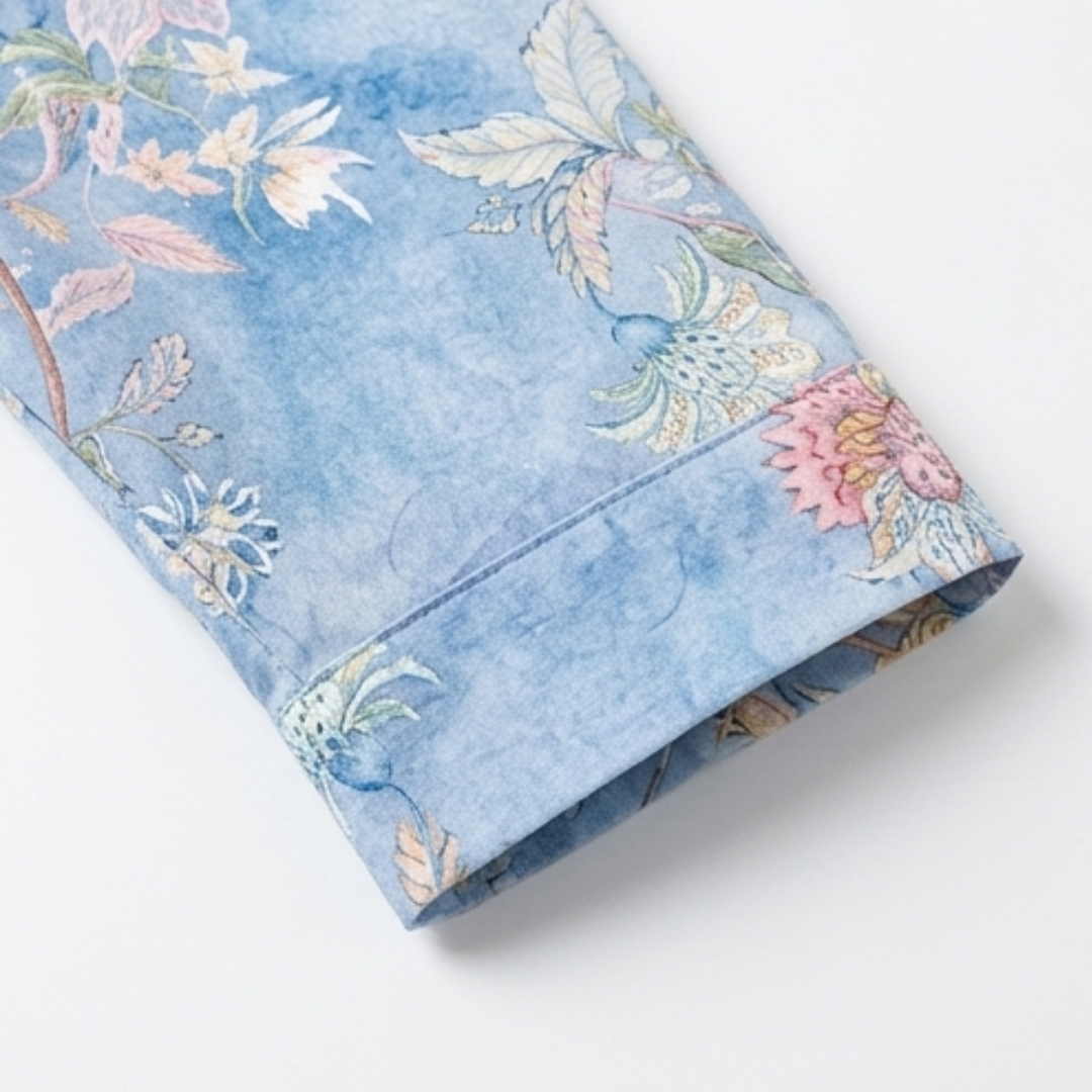 Florenza – Watercolor Floral V-Neck Blouse