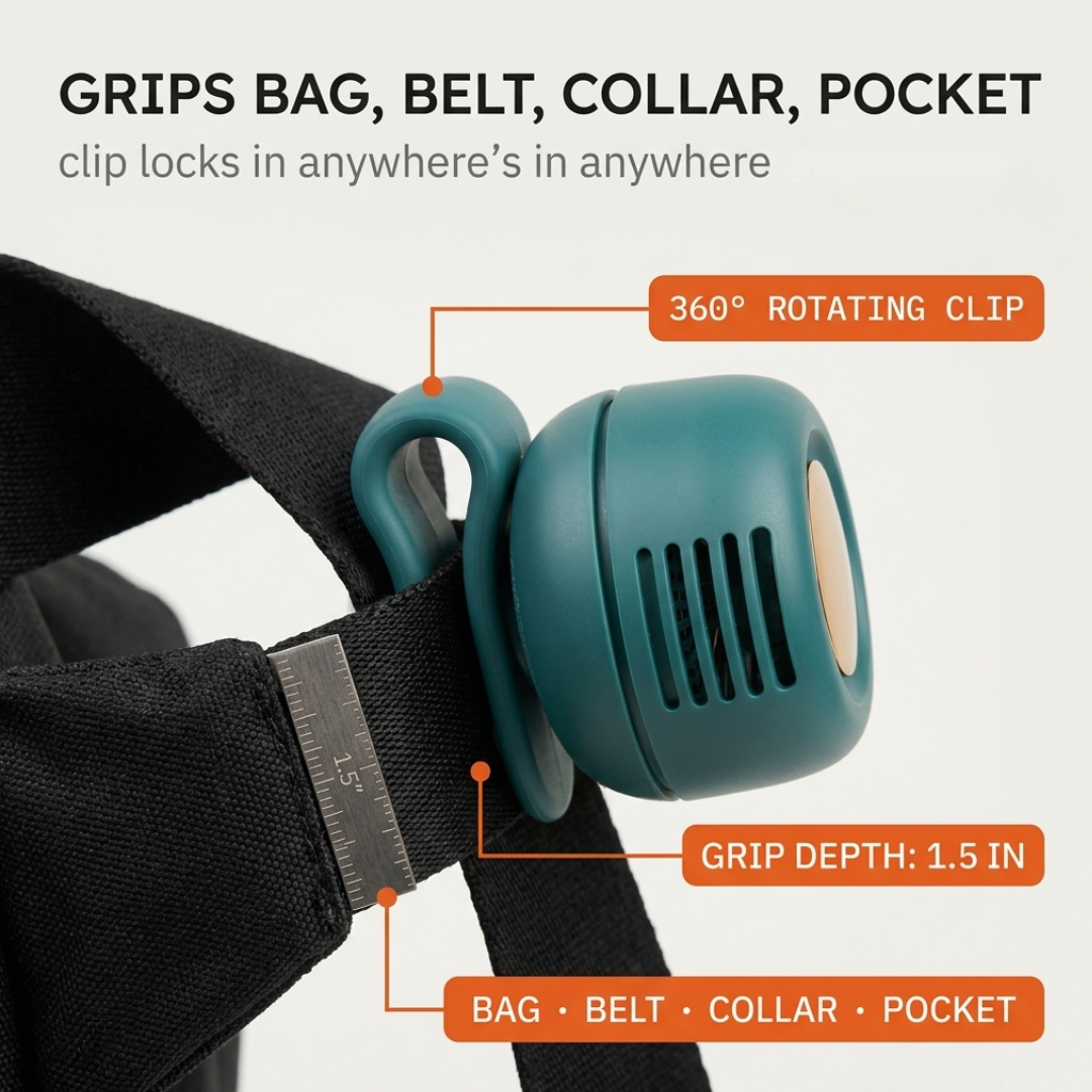 Breezly – Hands-Free Clip-On Cooling Fan