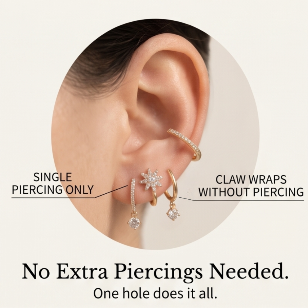 Luminelle – Gold Star Zircon Earrings