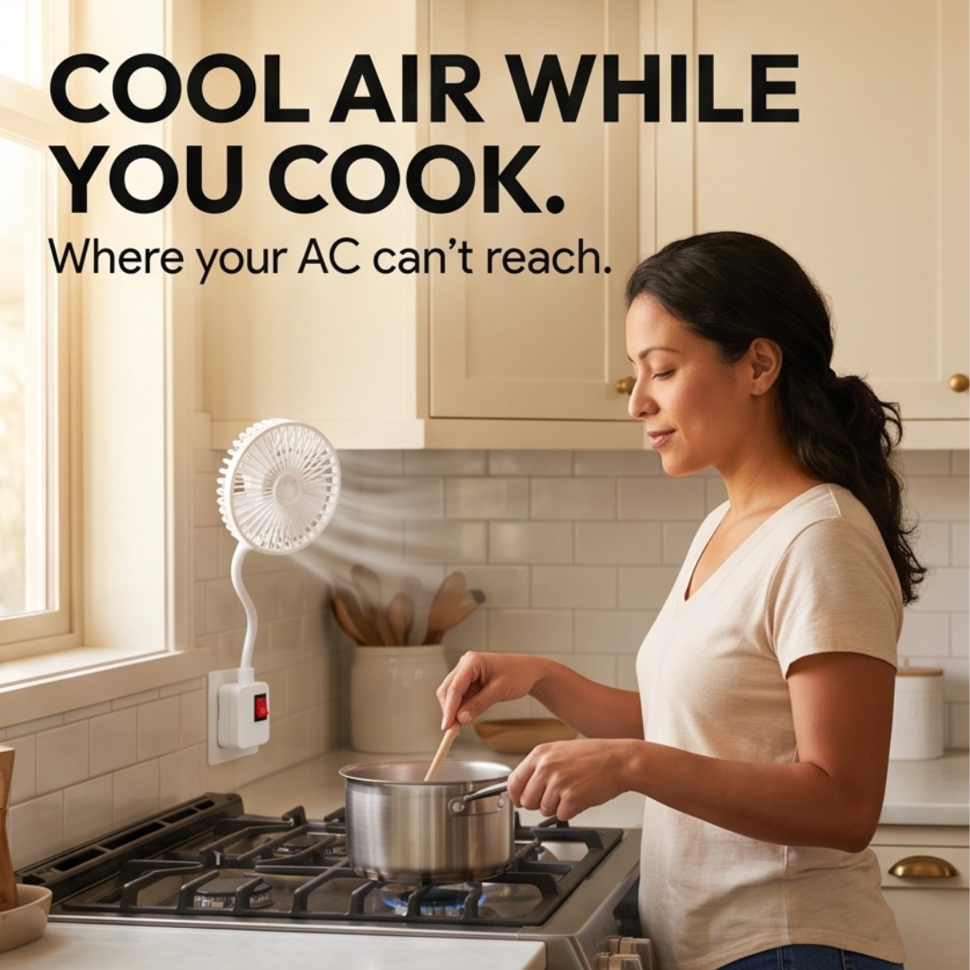 Breezely – Plug-In Mini Fan with Flexible Neck