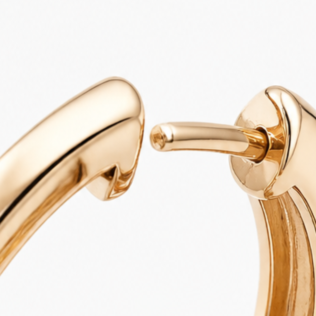 Lumielle – Sparkling Rose-Gold Floral Hoop Earrings