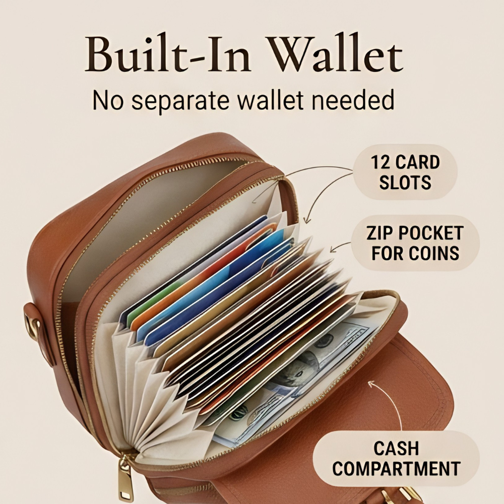 Carrina – Compact Crossbody Bag with Built-In Wallet
