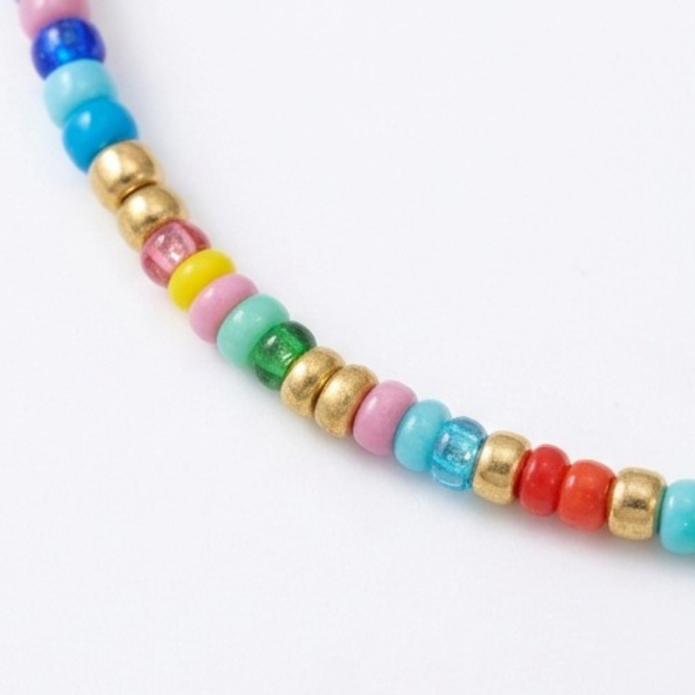 Liora – Colorful Beaded Initial Necklace