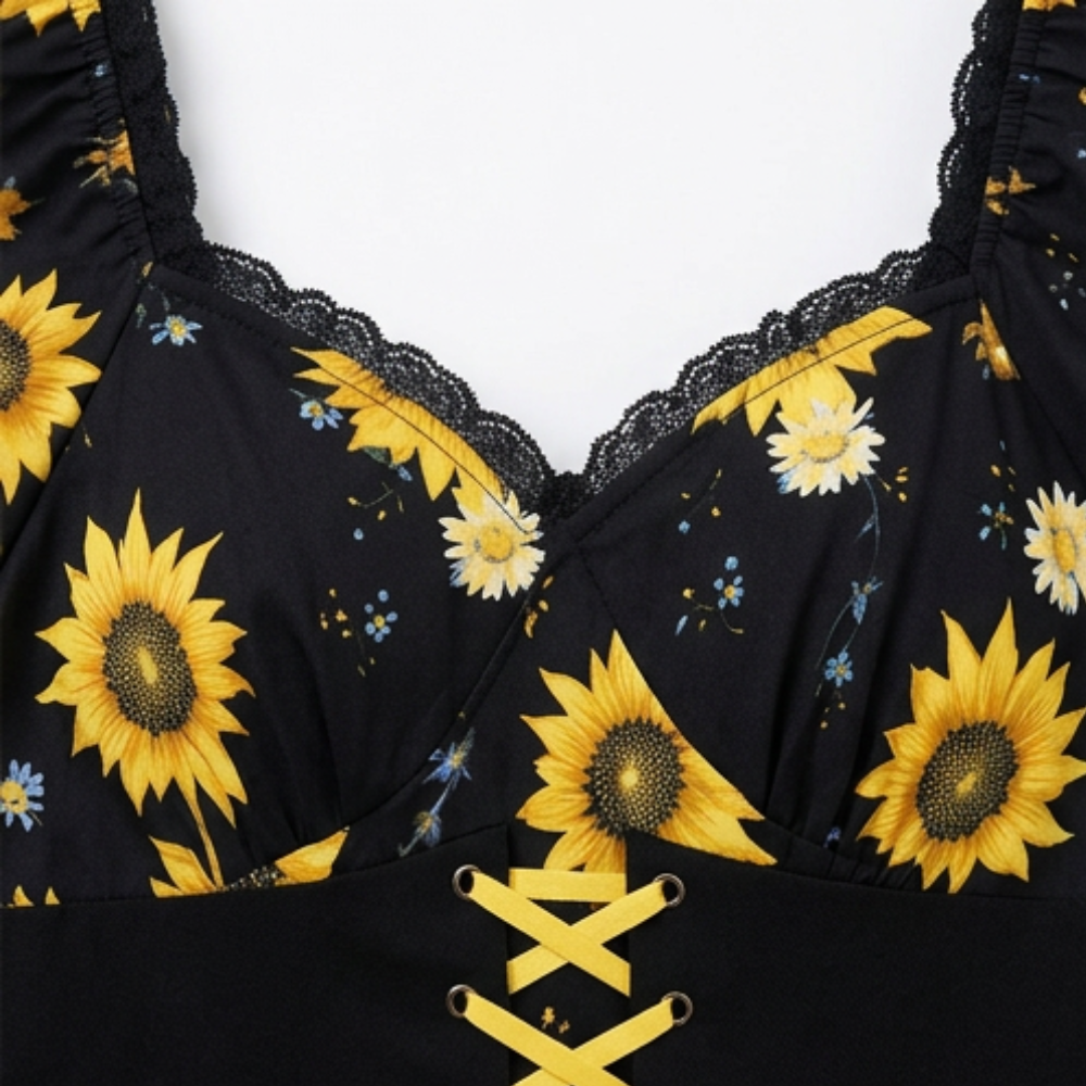 Florenza – Women's Sunflower Corset Midi Dress