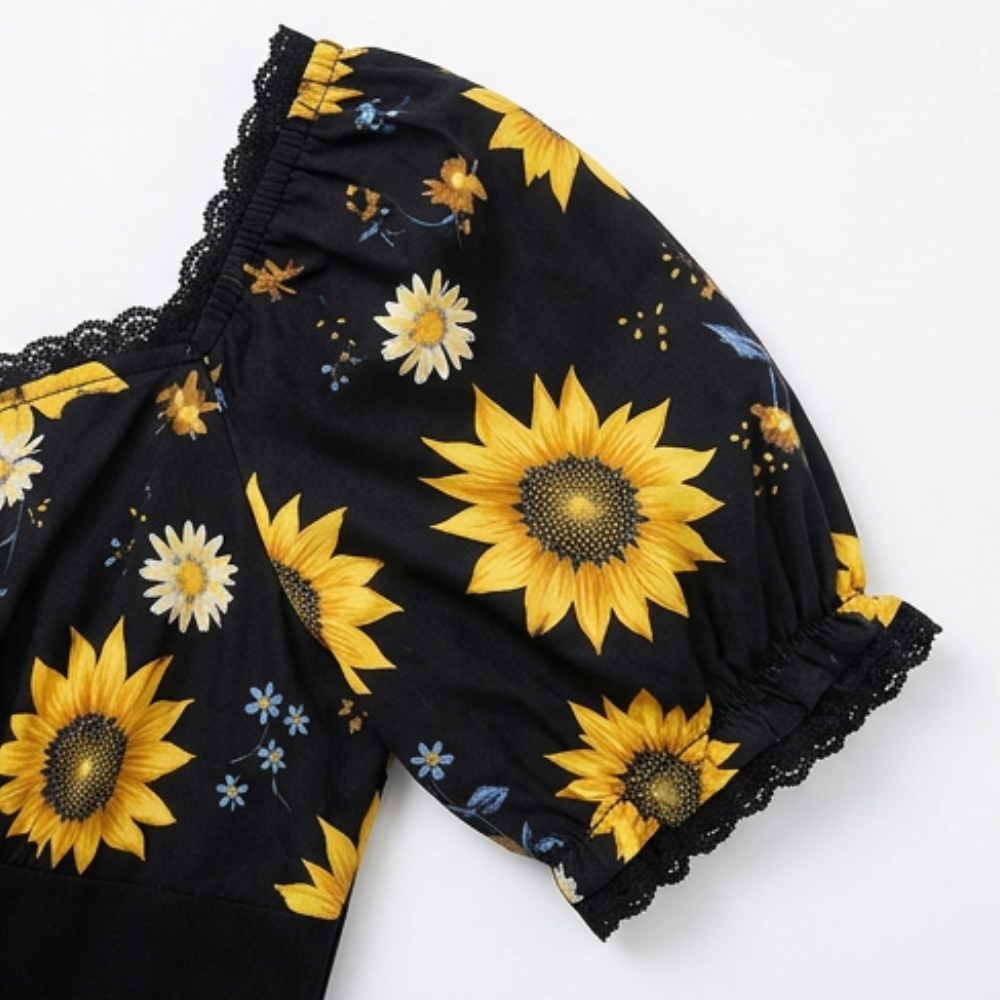 Florenza – Women's Sunflower Corset Midi Dress