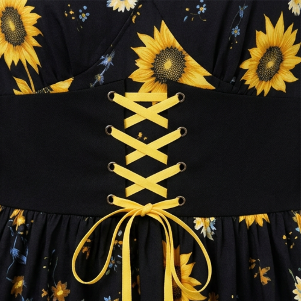 Florenza – Women's Sunflower Corset Midi Dress