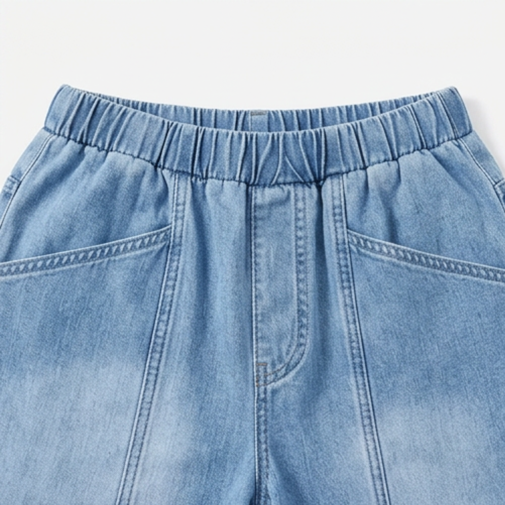Loméa – Women's Relaxed Elastic Waist Denim Trousers