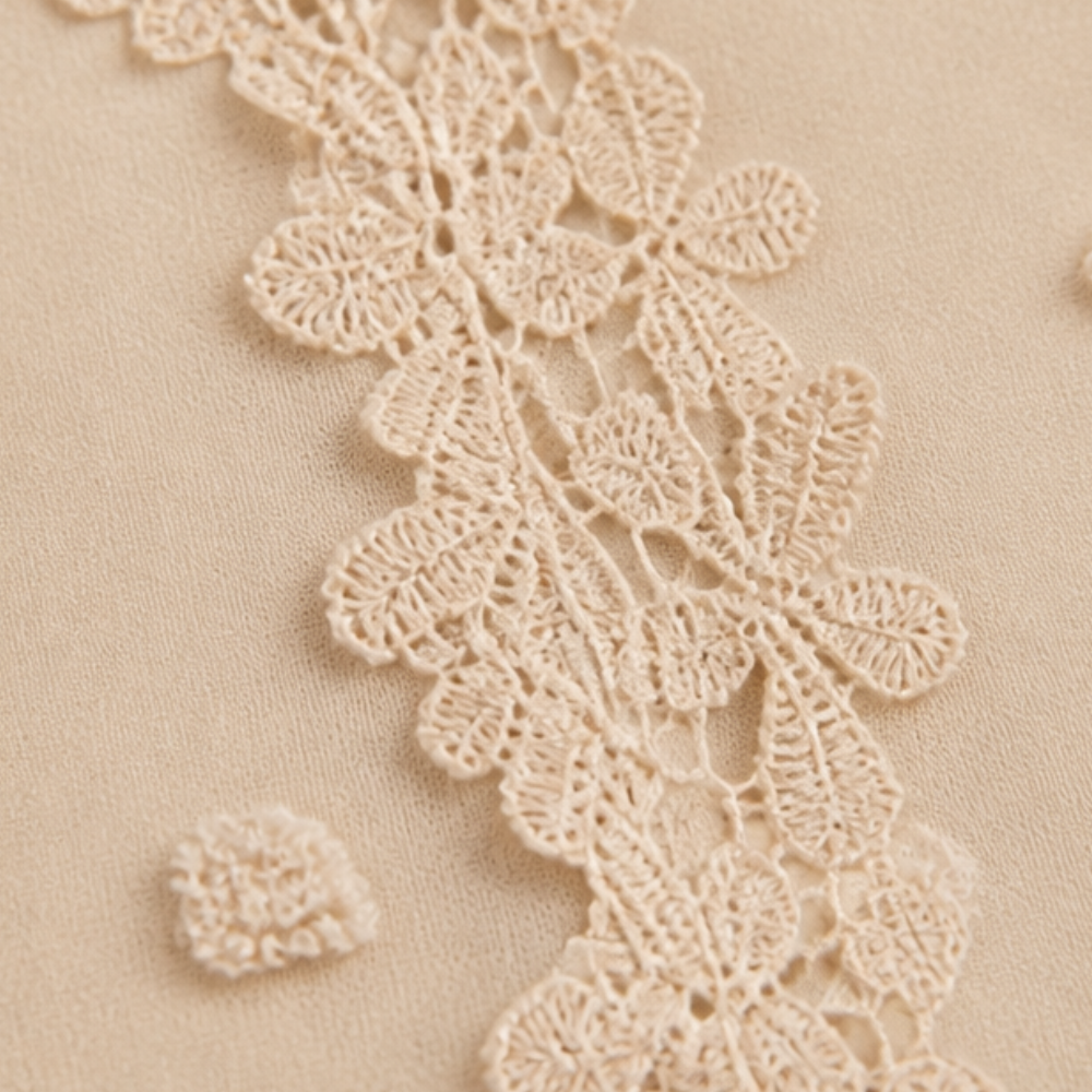 Florenza – Women's Jacquard Crochet-Lace V-Neck Blouse