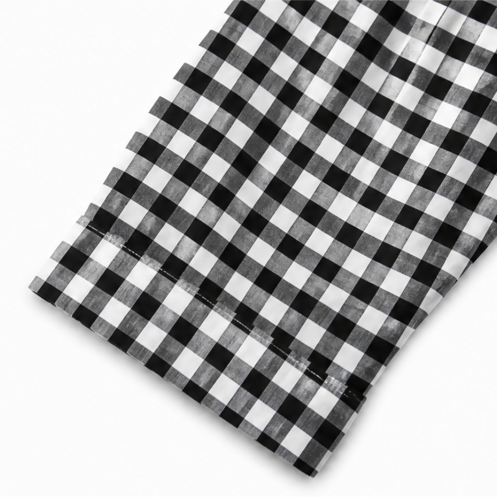 Harlowe – Gingham Button-Front Maxi Shirt Dress with Side Slits