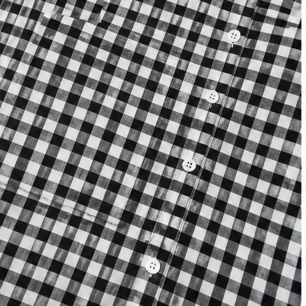Harlowe – Gingham Button-Front Maxi Shirt Dress with Side Slits