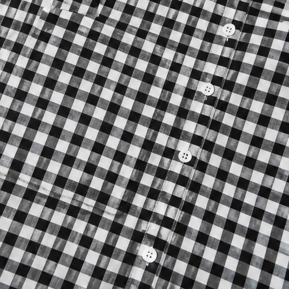 Harlowe – Gingham Button-Front Maxi Shirt Dress with Side Slits
