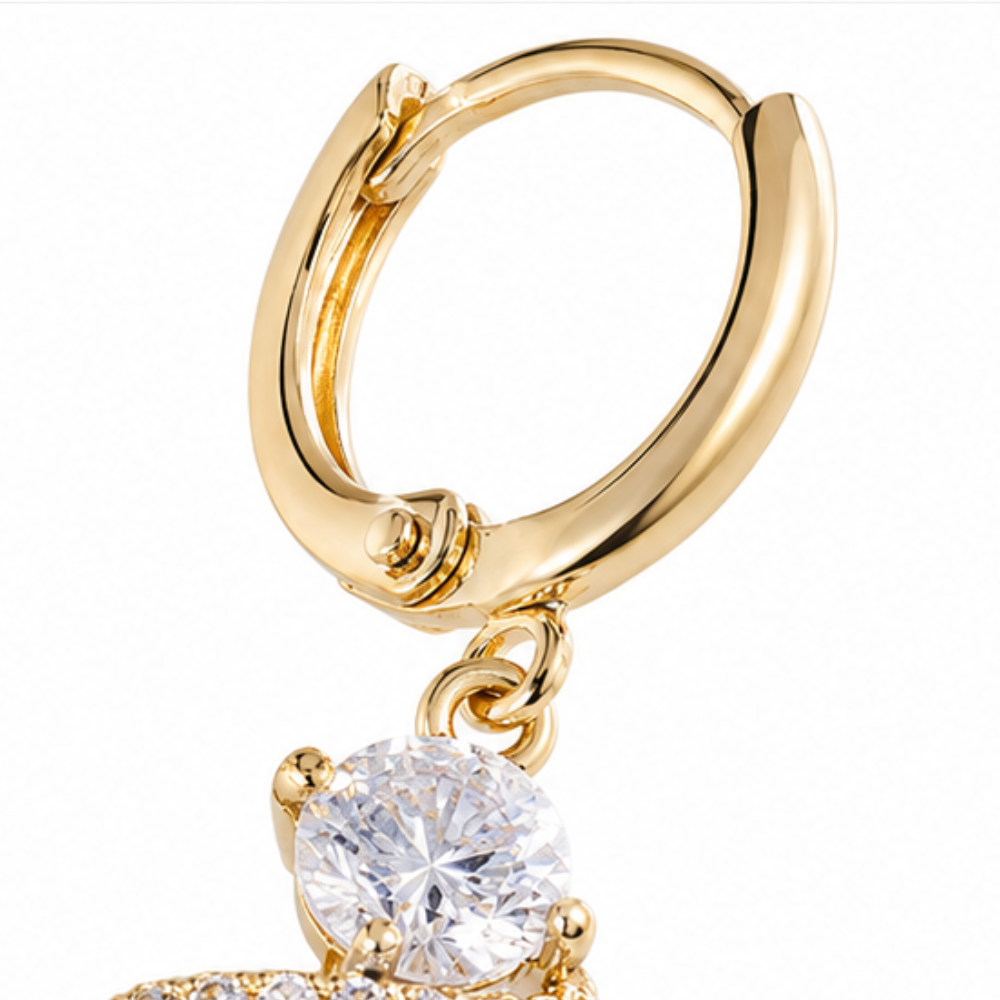 Lucienne – Asymmetric Spiral Crystal Drop Earrings
