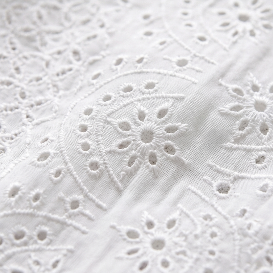 Florelle – Embroidered Eyelet Button Blouse